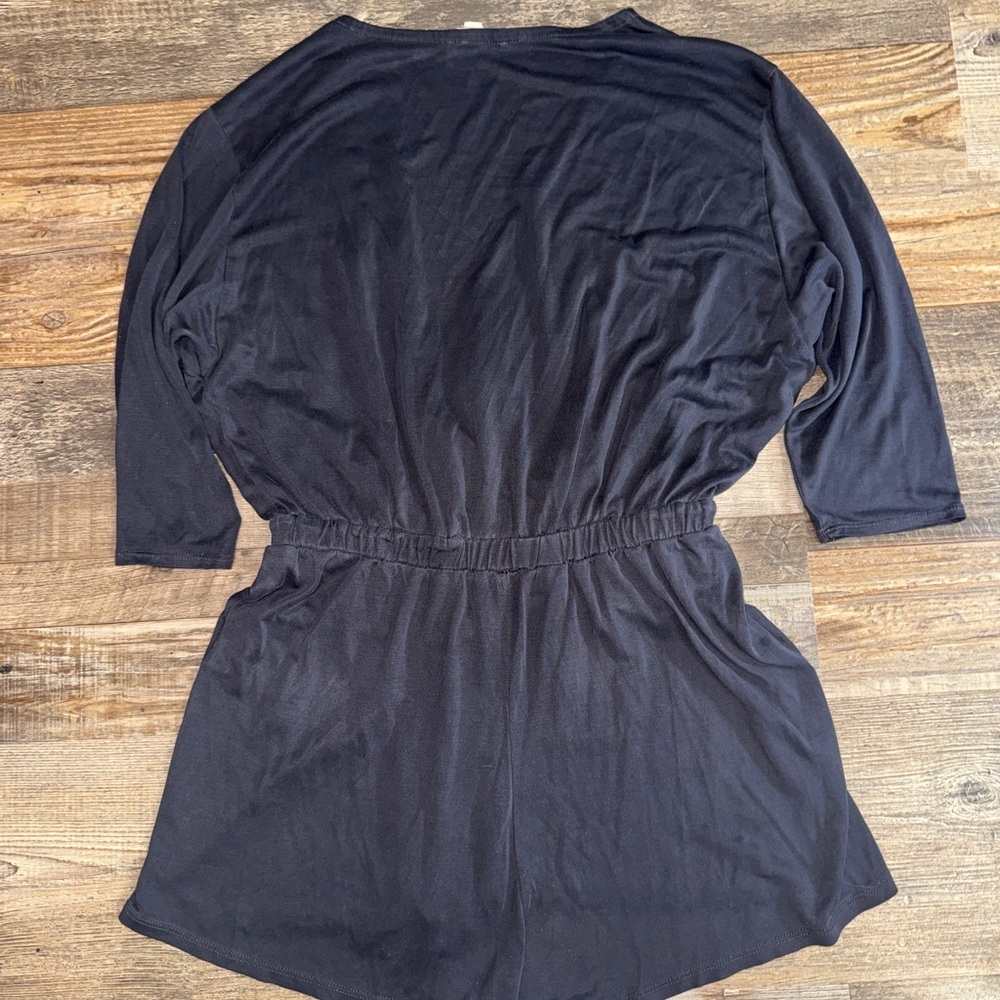 Silence + Noise‎ Black Wrap Romper Small Modal Elastic Waist - Picture 5 of 8